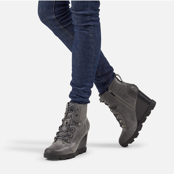 Sorel Shoes - SOREL Women's Joan Uptown Lace Bootie in Quarry Size 9